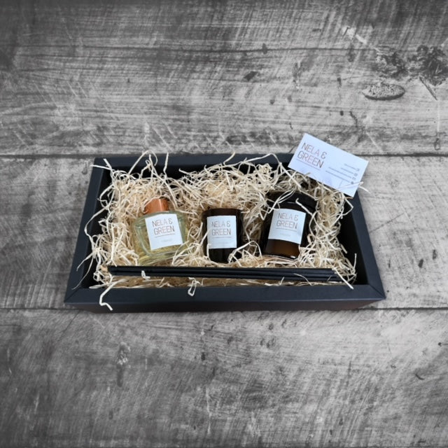 Gift Box with Reed Diffuser, Small Votive Candle & Regular Candle