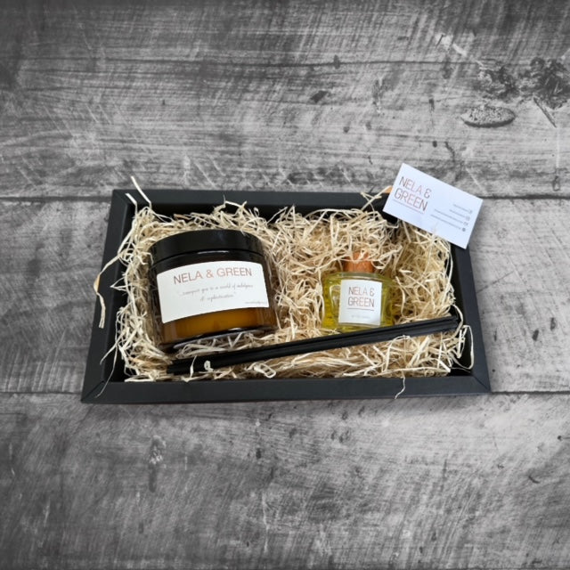 Gift Box with 3 Wick Candle & Diffuser